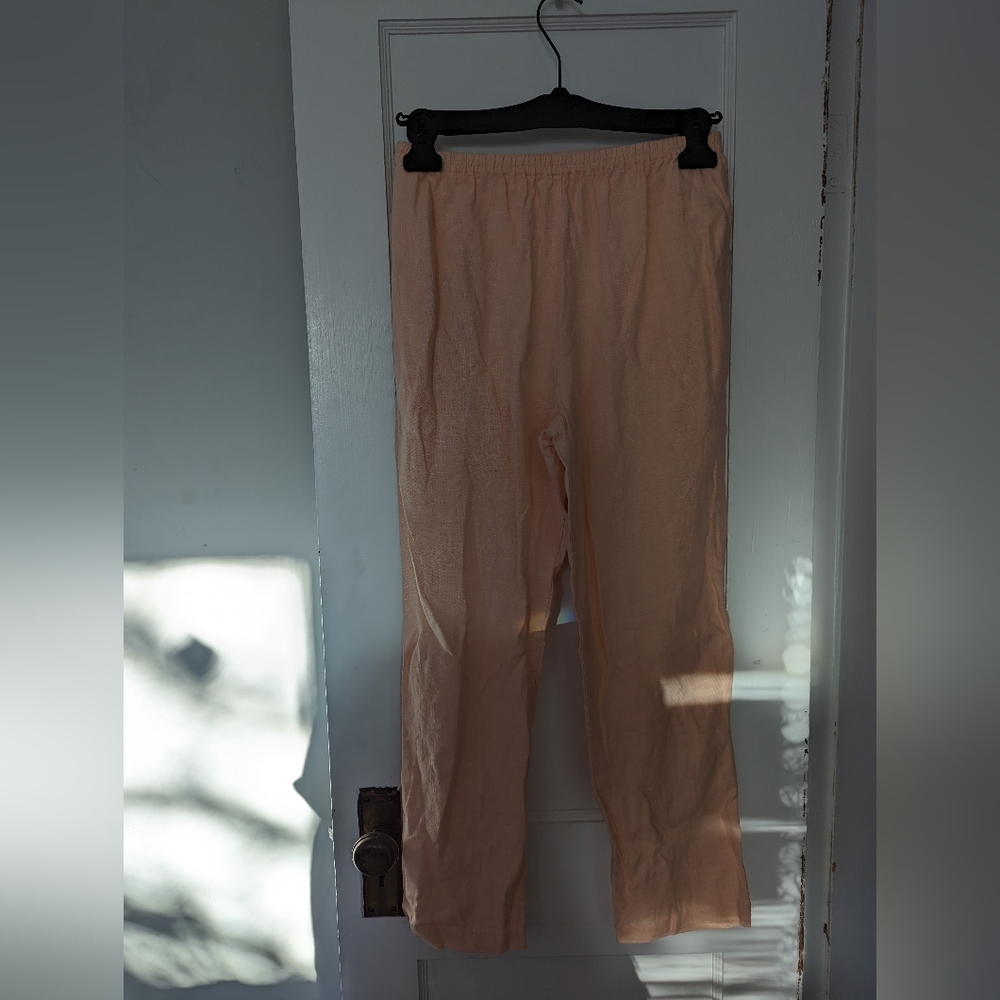 Vintage peach linen easy pants